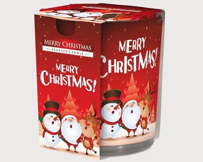 Image de Bougie parfumée verre à motif 'Merry Christmas' 120gr cire