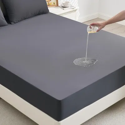 Productafbeelding van Waterdichte matrasbeschermer 160 x 200 cm, ademend, wasbaar en geschikt voor matrassen tot 30 cm hoog