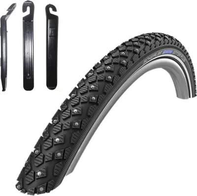 Obrázok produktu pre Ponuka sady / 1 x Schwalbe Marathon Winter Plus čierna s reflexom 47-559 (26 x 1,75) vrátane 3 montpák