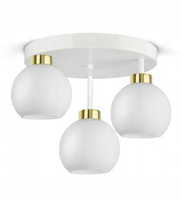 Zdjęcie produktu dla Lampa Wisząca Sufitowa Żyrandol Biała Szklane Kule White Glass ER3 LED E27