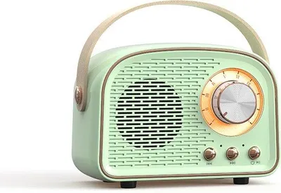 Image de Mini enceinte Bluetooth - Enceinte portable - Bluetooth 5.0 - Radio FM et USB/SD - Design compact - 5 heures d'autonomie - Vert menthe