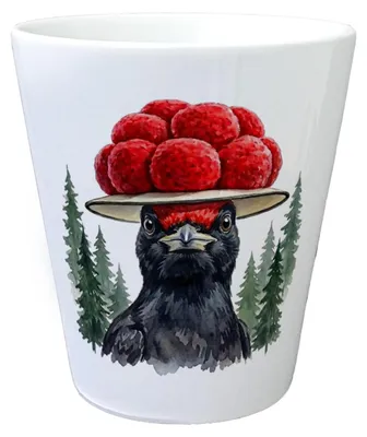 Produktbild von Schwarzspecht mit Bollenhut Blumentopf Schwarzwald Motiv