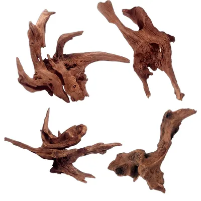 Productafbeelding van Set van 4 Stukken Natuurlijk Hout voor Aquariumdecoratie