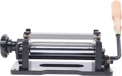 Image de Machine à affûter et à refendre le cuir - Manuelle - Épaisseur réglable de 2 à 6 mm - Àmanuelle - Pour l'artisanat du cuir - Gris clair