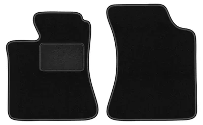 Produktbild von Velours-Fußmatten Vorne passend für Volvo 440 / 460 (Limousine, Bj. 1988-1996) –  schwarz, passgenau, mit Befestigungen set 2 Stk. - STANDARD
