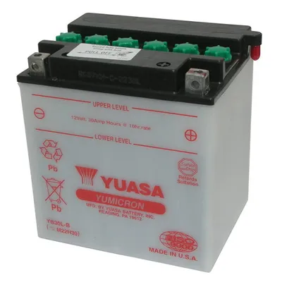 Produktbild von Batterie YUASA YB30L-B (DC) ohne Säure 12V/30AH (10 Std.) [168x132x176] CCA=300A Säurefüllmenge 1700 ml
