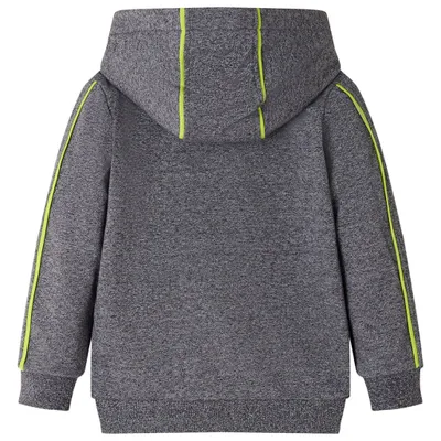 Produktbild von vidaXL Kinder-Kapuzenpullover mit Reißverschluss Grau Melange 92