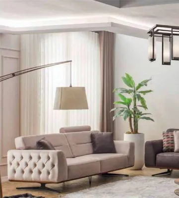 Produktbild von Zweisitzer Sofa 3 Sitzer Sofas Weiß Kunstleder Wohnzimmer Luxus Sitz