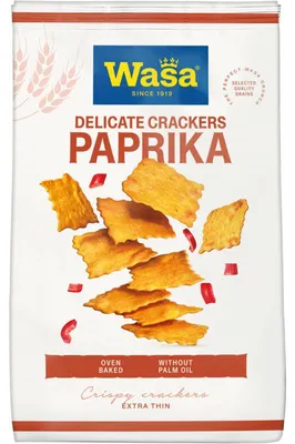 Produktbild von Wasa Delicate Paprika Knäckebrot 150g – Knusprige, dünne Knäckebrote