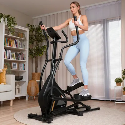 Produktbild von Hop-Sport Crosstrainer HS-140CF Rock für Zuhause mit Magnetwiderstand & 32 Widerstandsstufen, Ellipsentrainer bis 120kg belastbar
