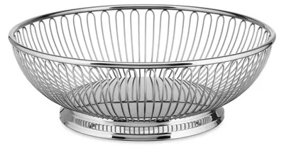 Obstschale aus Edelstahl, 24 cm, silber, rund