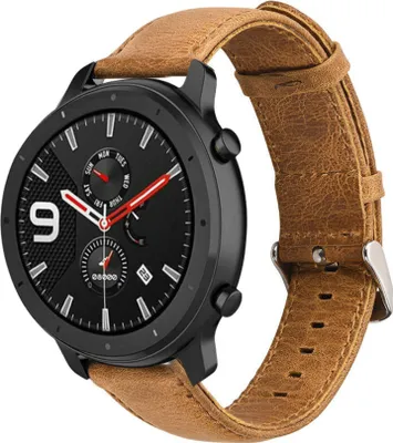 Produktbild von Strap-it Xiaomi Amazfit GTR Armband Leder (Braun)