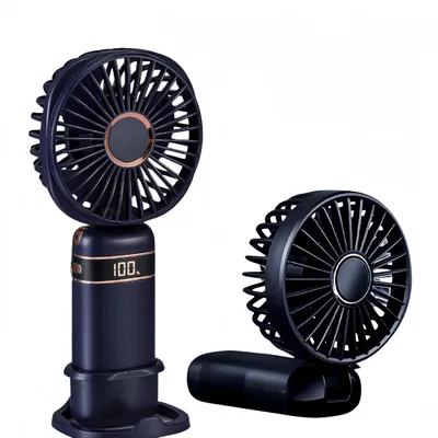 Produktbild von 3-in-1 Handventilator, Tragbarer Mini Ventilator mit 3000mAh, Wiederaufladbar, Kleiner Taschenventilator Faltbarer USB-Ventilator für Büro dunkelblau