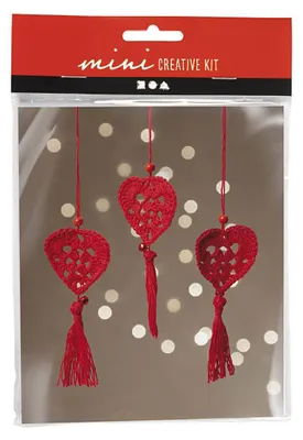 Image de Set de bricolage Coeurs à crocheter, set créatif y compris matériel et instructions