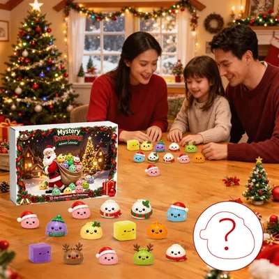 Obrázek produktu pro Adventní Kalendář 2026 se Squishy Roztomilými Dumpling Squishy Adventní Kalendář J Béžová
