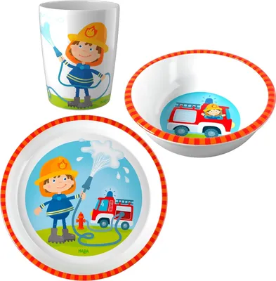 Produktbild von Haba 303690-2-3 Feuerwehr 3er Set Melamin-Becher +