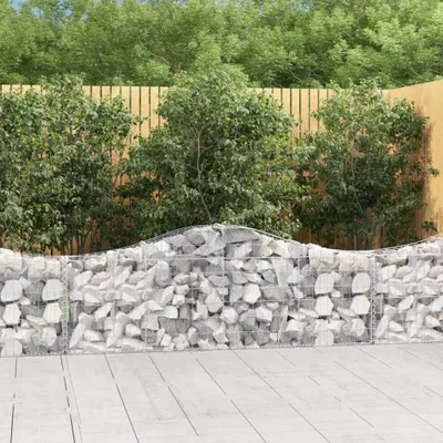Immagine prodotto di Maison Exclusive - Cesto Gabbione ad Arco 200x30x60/80 cm Ferro Zincato