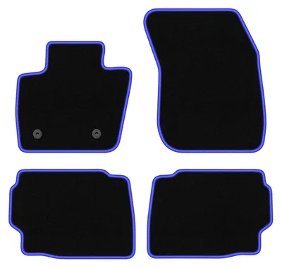 Produktbild von Fußmatten Automatten Velours Schwarz/Blau für Ford Mondeo MK5 2015- Set 4-tlg