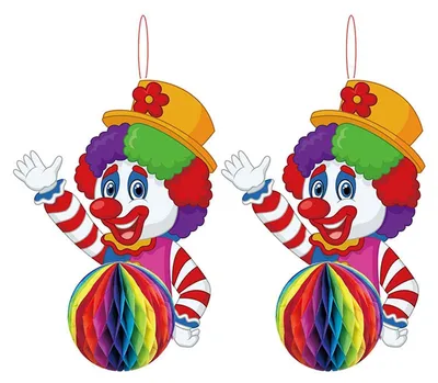 Image de 2 guirlandes de décoration de carnaval, motif clown, pour la fête du carnaval, les cirques, les cinémas