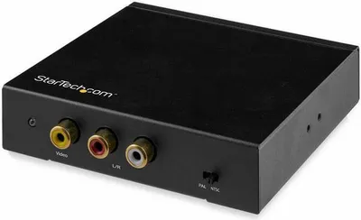 Produktbild von StarTech.com HDMI auf Cinch Wandler mit Audio - RCA - Composite-Video-Adapter - NTSC / PAL - 1080p (HD2VID2) - Videokonverter - HDMI - Composite Video - Schwarz
