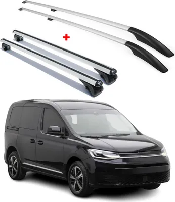 Image de Kit Barres de toit pour VW Caddy 5 2020-2025 Alu Gris L1 Empattement Court 4x