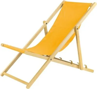 Produktbild von Liegestuhl gelb 2er Set klappbar aus Holz-mit Absicherungssystem Klappstuhl Klappliege Sonnenstuhl Strandstuhl Holzklappstuhl Gartenliegen Sonnenliege