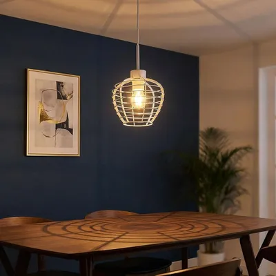 Produktbild von LED Hängeleuchte, Metall, Weiß, höhenverstellbar, H 120 cm