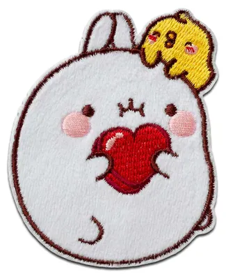 Produktbild von Mono-Quick Molang mit Piu Piu - Aufnäher, Bügelbild, Aufbügler, Applikationen, Patches, Flicken, zum aufbügeln, Größe: 7,2 x 6,3 cm