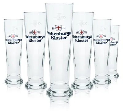 Produktbild von 6x Weltenburger Kloster Bierglas 0,3l Willi Becher Pokalglas Gläser Set Brauerei