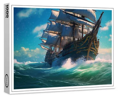 Produktbild von raxxa Premium-Puzzle "Historisches Segelschiff auf dem Meer", 1000 Teile