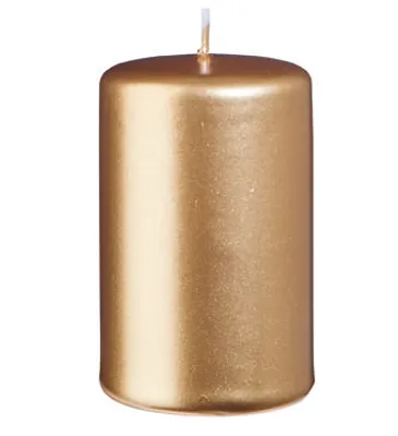 Produktbild von Stumpenkerzen Gold 80 x Ø 50 mm, 12 Stück