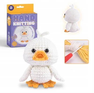 Produktbild von Häkelset für Kinder Anfänger DIY Häkeln Lernen Amigurumi Set Ente Schlüsselanhänger