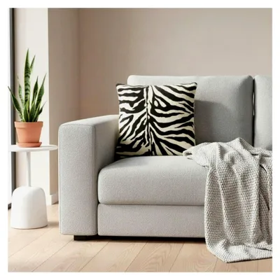 Produktbild von Kissenbezug 50 x 50 cm Zebra Fellimitat Dekokissen Sofakissen