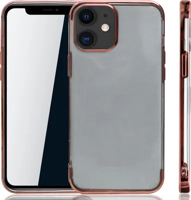 Produktbild von Handyhülle für Apple iPhone 12 mini Rose Pink - Clear - TPU Silikon Case Backcover Schutzhülle in Transparent Rose Pink