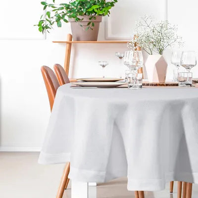 Produktbild von Festliche Tischdecke Tischdekoration BIANCA 2 weiß 180 cm Rund