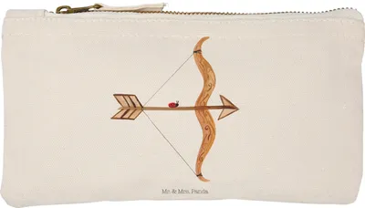 Produktbild von Mr. & Mrs. Panda Pouch Sternzeichen Schütze Größe S Klein - Weiß - Geschenk, Geburtstag Dezember, Schützenfest, Schlampermäppchen, Kulturbeutel, Federtasche, November