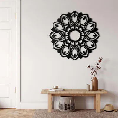 Obrázok produktu pre Wallity, elegantné kovové doplnky na stenu, čierna farba, 44 x 44 cm | 100% kov
