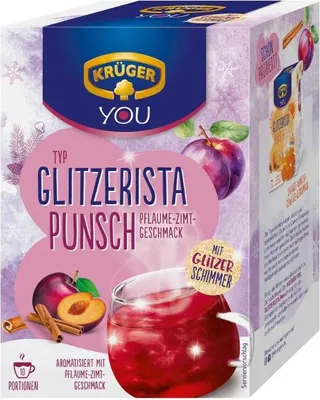 Produktbild von Krüger Glitzerista Punsch Pflaume Zimt 10 x 20g Packung 200g
