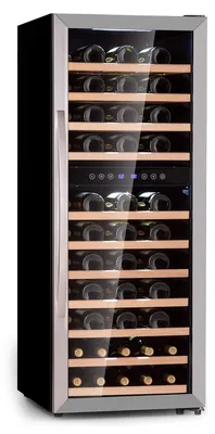 Obrázek produktu pro Klarstein vinotéka, slim, skleněné dveře, 2 zóny, LED, 5-18 °C, 73 lahví
