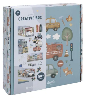 Productafbeelding van Little Dutch Knutselset/Creatieve Doos XL - voor jongens vanaf 3 jaar - Creatief knutselen met stickers - Jim's Creative Box - Jim & Friends