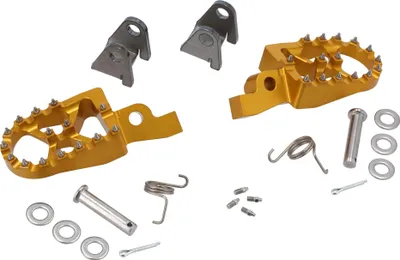 Produktbild von Set: AKF CNC Fußrasten MX-Style, inkl. Federn, Kantbleche - Gold eloxiert