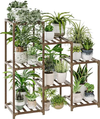 Produktbild von Pflanzenständer Blumenständer Pflanzenregal Indoor Outdoor für 7 Etagen Terrasse Balkon Garten Gartenarbeit Geschenke