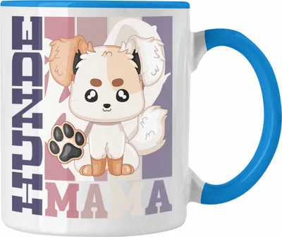 Produktbild von Trendation - Hunde Mama Tasse Geschenk für Hunde Besitzerin Spruch Geschenkidee (Blau)