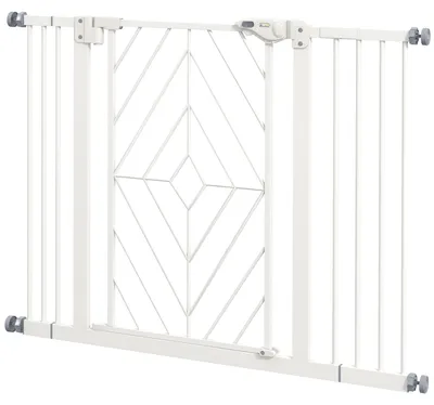 Produktbild von Türschutzgitter Treppenschutzgitter Absperrgitter Hundegitter, 100 cm x 4 cm x 76 cm, Weiß