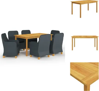 Produktbild von vidaXL 7-tlg. Garten-Essgruppe Dunkelgrau -  Gartenmöbel-Sets