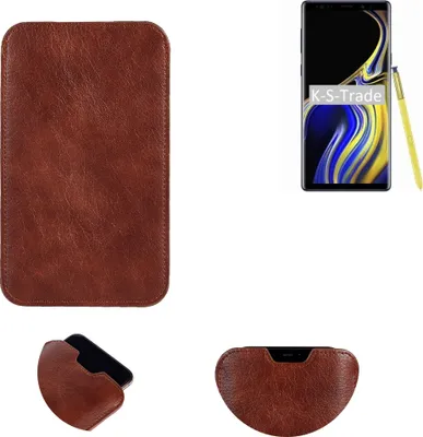 Produktbild von K-S-Trade Schutzhülle Handyhülle kompatibel mit Samsung Galaxy Note 9 Handytasche Kunstleder Sleeve in braun
