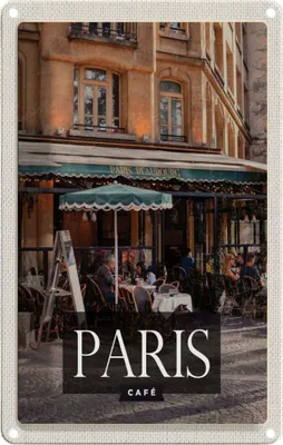 Produktbild von vianmo Blechschild 30x20 cm Paris Cafe Restaurant Bildmotiv Reisemotiv Abenteuer Reisen Urlaub