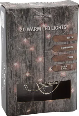 Produktbild von Drahtbeleuchtung mit Sternen 20 LED / warmweiß / Timer