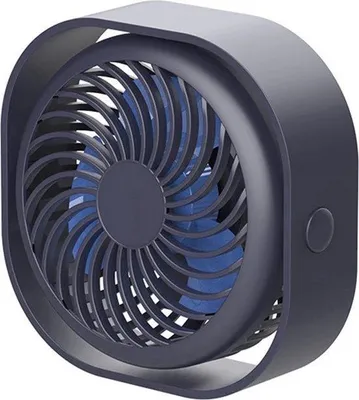 Productafbeelding van USB Mini-ventilator - Tafelventilator - Stille ventilator - 3 standaarden - Blauw - Model 2023