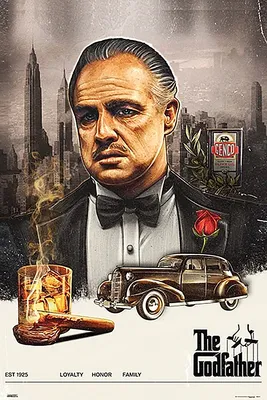 Obrázek produktu pro Plakát Kmotra Corleone Ilustrovaný 61 x 91,5 cm